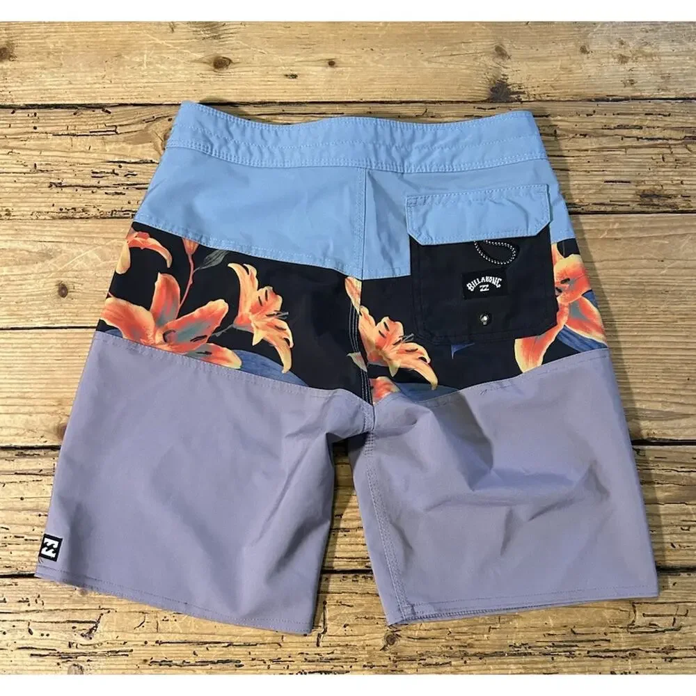 Billabong Men’s Size 25 Blue Colorblock Tribong Boardshorts NWOT